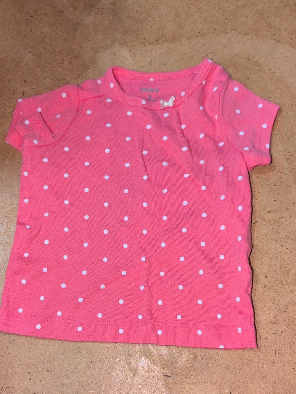 ❤️‍🔥10/$10❤️‍🔥 GUC Baby Girls Carter's Pink Bow Short Sleeve T-Shirt Size 3M